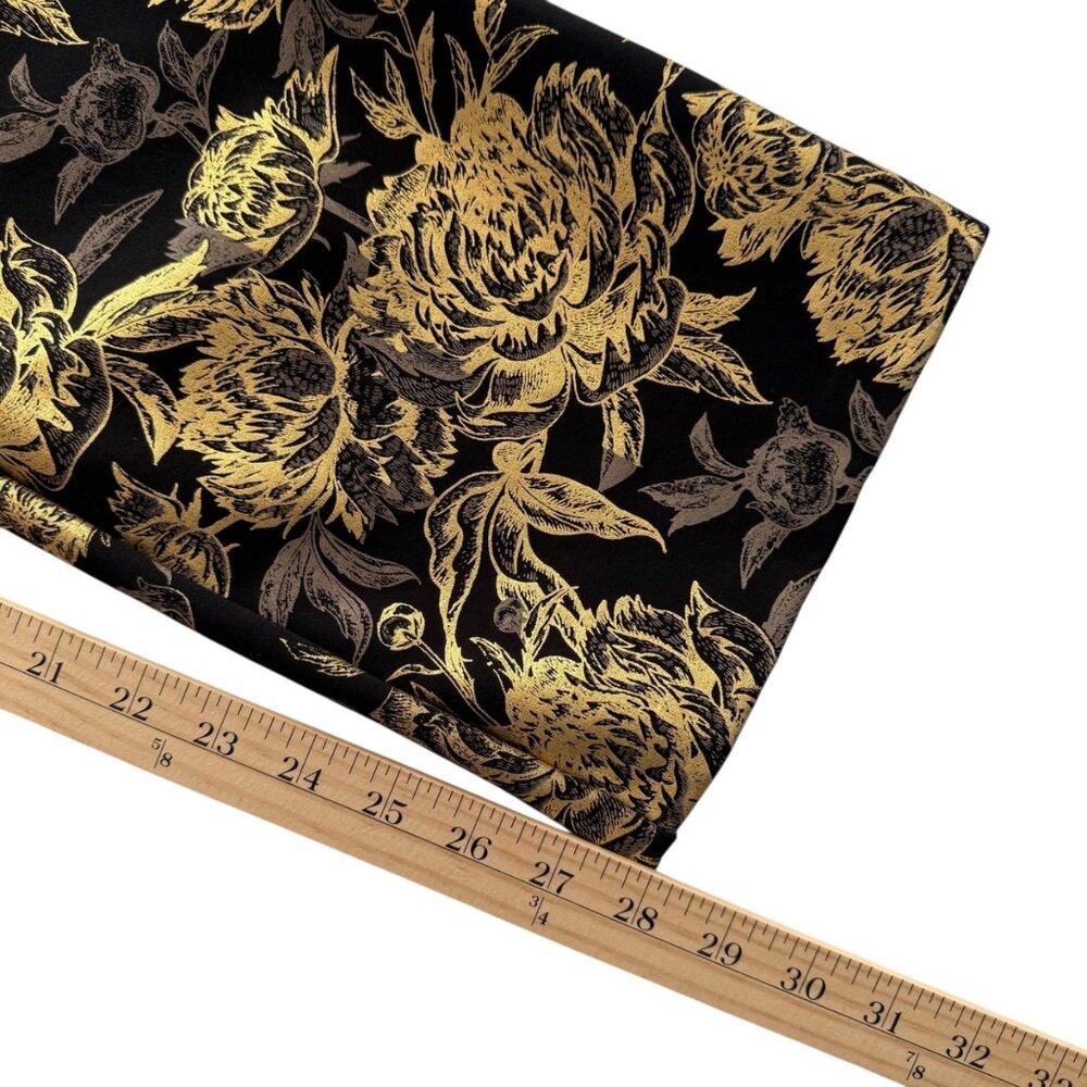 Soft Surroundings Mini Boot Cut Moonstruck Gold Metallic Floral Pull On Stretch - Picture 10 of 13